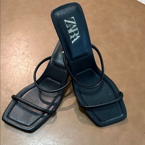 Zara Black Strappy Heels